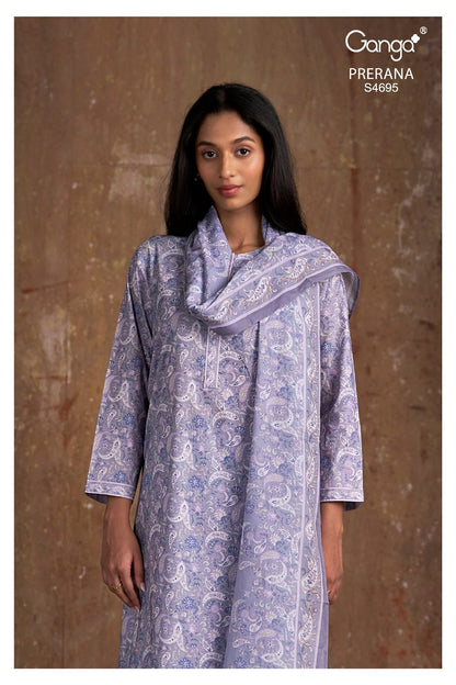 Prerana 4695 Ganga Cotton Pant Style Suits Supplier Gujarat