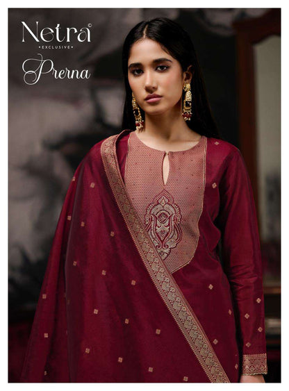 Prerna Netra Woven Silk Pant Style Suits Supplier Ahmedabad