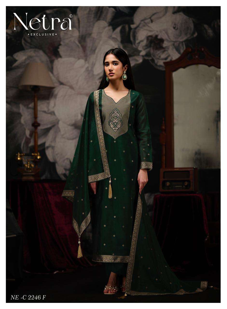Prerna Netra Woven Silk Pant Style Suits Supplier Ahmedabad