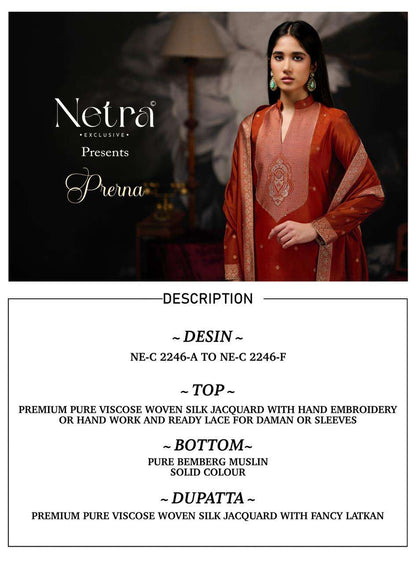 Prerna Netra Woven Silk Pant Style Suits Supplier Ahmedabad