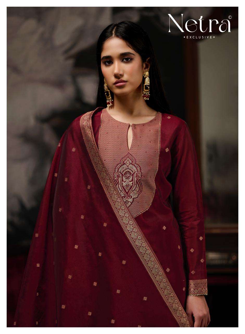 Prerna Netra Woven Silk Pant Style Suits Supplier Ahmedabad