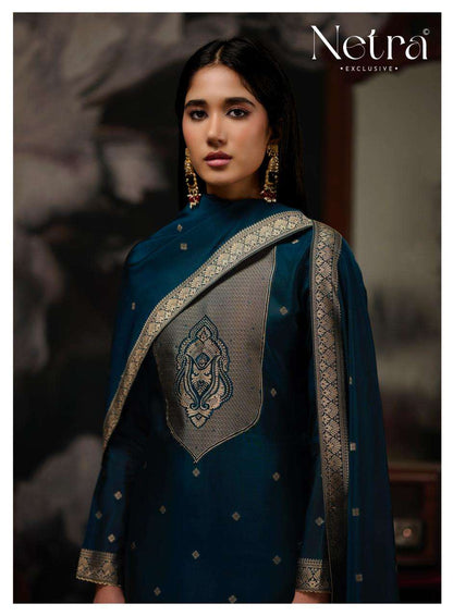Prerna Netra Woven Silk Pant Style Suits Supplier Ahmedabad