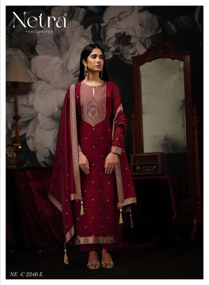 Prerna Netra Woven Silk Pant Style Suits Supplier Ahmedabad