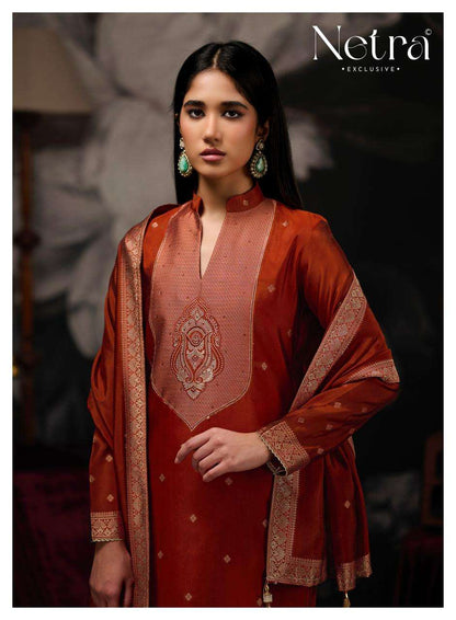 Prerna Netra Woven Silk Pant Style Suits Supplier Ahmedabad