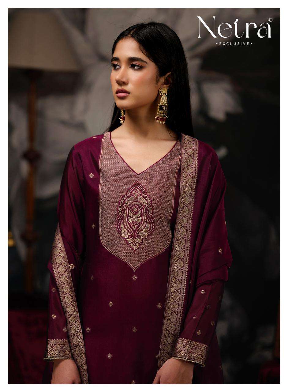 Prerna Netra Woven Silk Pant Style Suits Supplier Ahmedabad