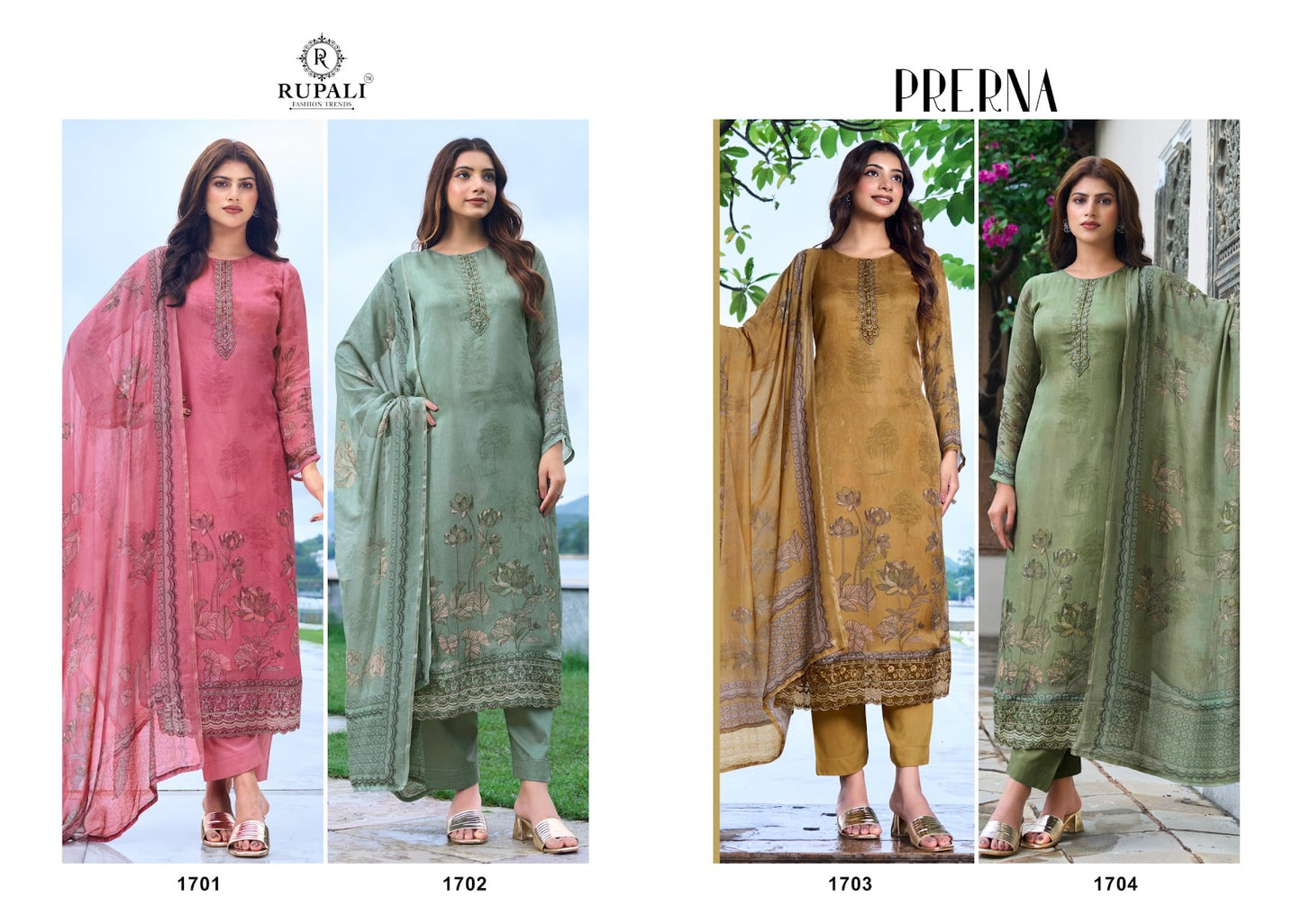 Prerna Rupali Pure Viscose Pant Style Suits Manufacturer India