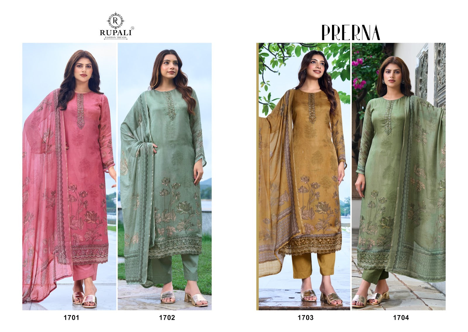Prerna Rupali Pure Viscose Pant Style Suits Manufacturer India