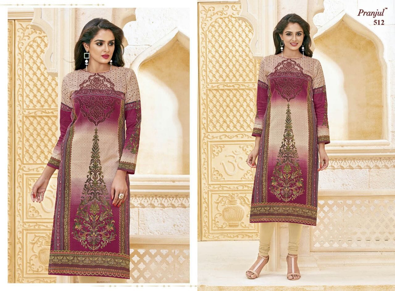 Prerna Vol 1 Pranjul Cotton Straight Cut Kurtis Exporter Gujarat