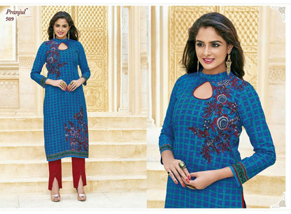 Prerna Vol 1 Pranjul Cotton Straight Cut Kurtis Exporter Gujarat