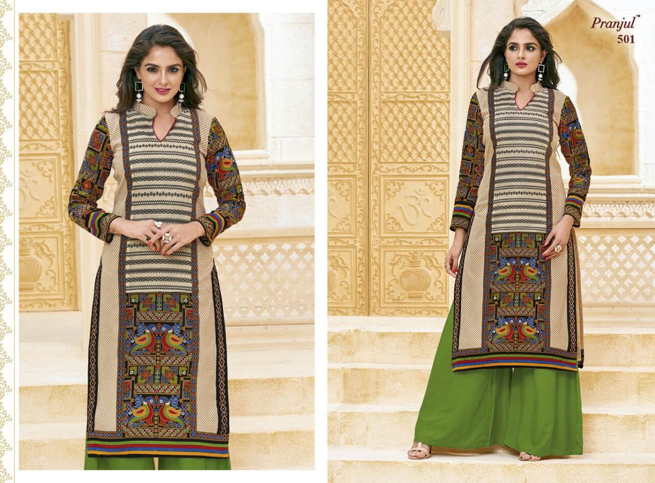 Prerna Vol 1 Pranjul Cotton Straight Cut Kurtis Exporter Gujarat