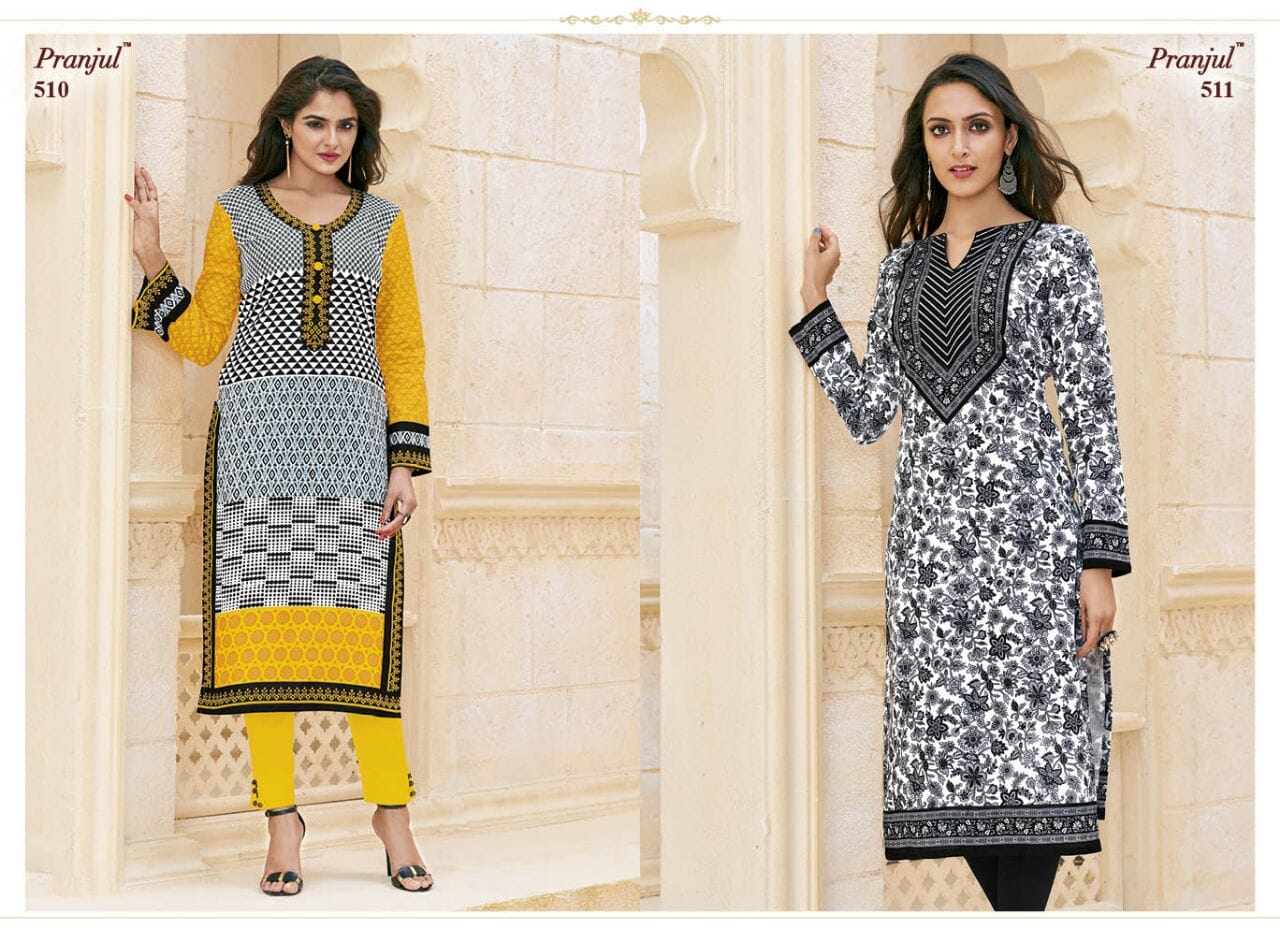 Prerna Vol 1 Pranjul Cotton Straight Cut Kurtis Exporter Gujarat
