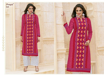 Prerna Vol 1 Pranjul Cotton Straight Cut Kurtis Exporter Gujarat
