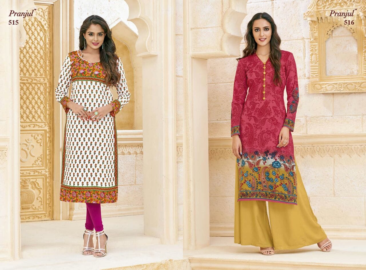 Prerna Vol 1 Pranjul Cotton Straight Cut Kurtis Exporter Gujarat