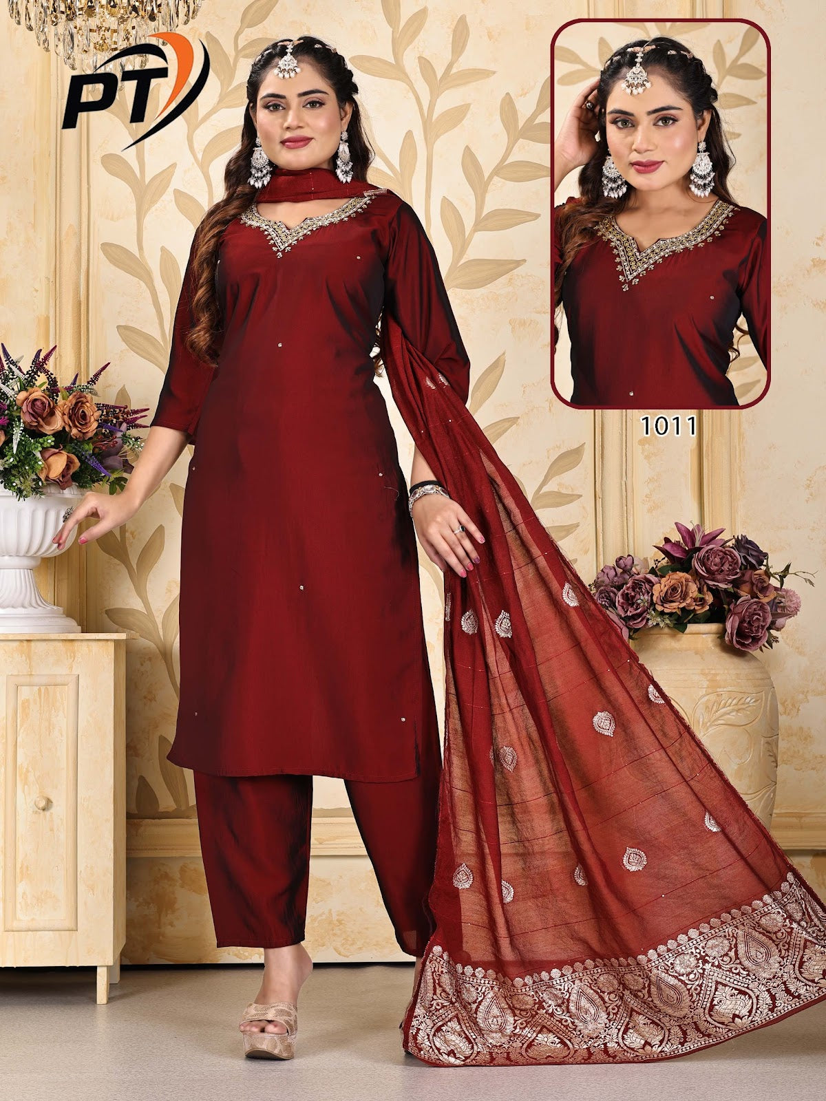 Prerana Vol 1 Pt Rangila Silk Readymade Pant Style Suits Wholesale Rate