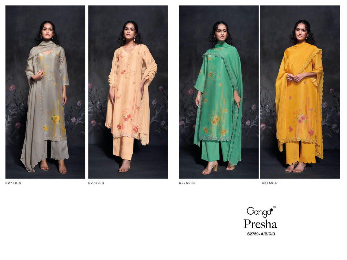 Presha S2759 Ganga Salwar Suits Manufacturer Ahmedabad