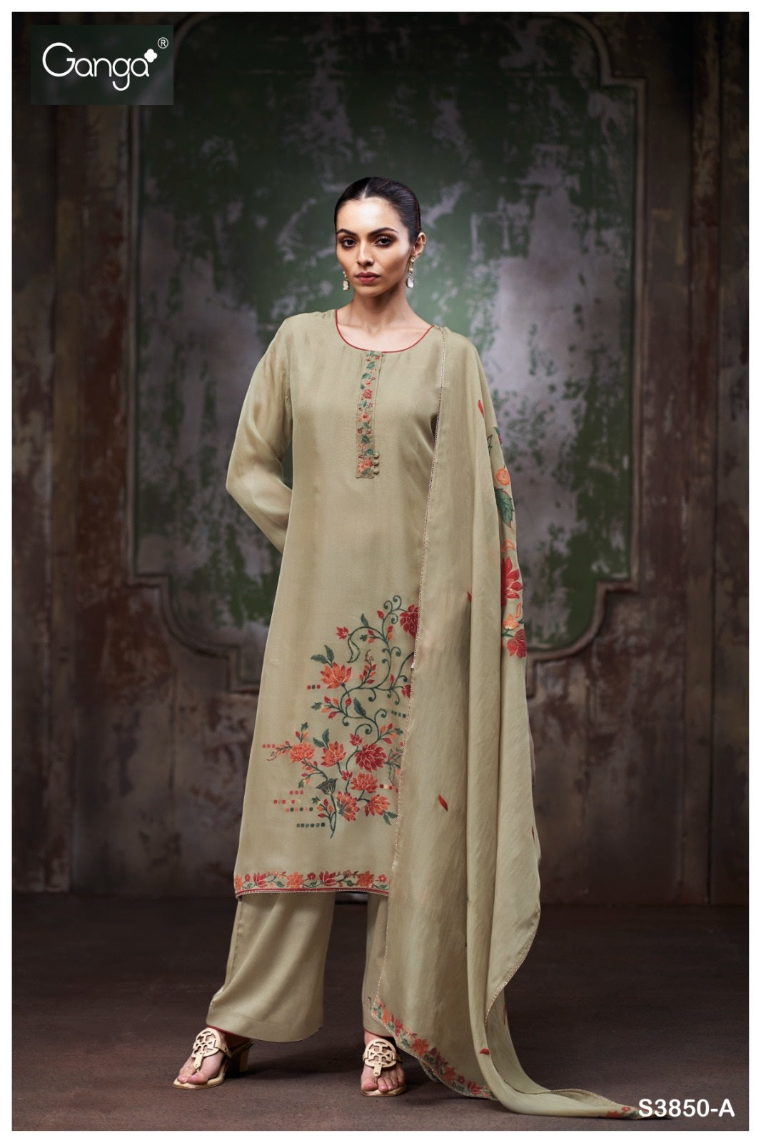 Preshe 3850 Ganga Plazzo Style Suits Supplier Gujarat