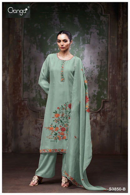 Preshe 3850 Ganga Plazzo Style Suits Supplier Gujarat