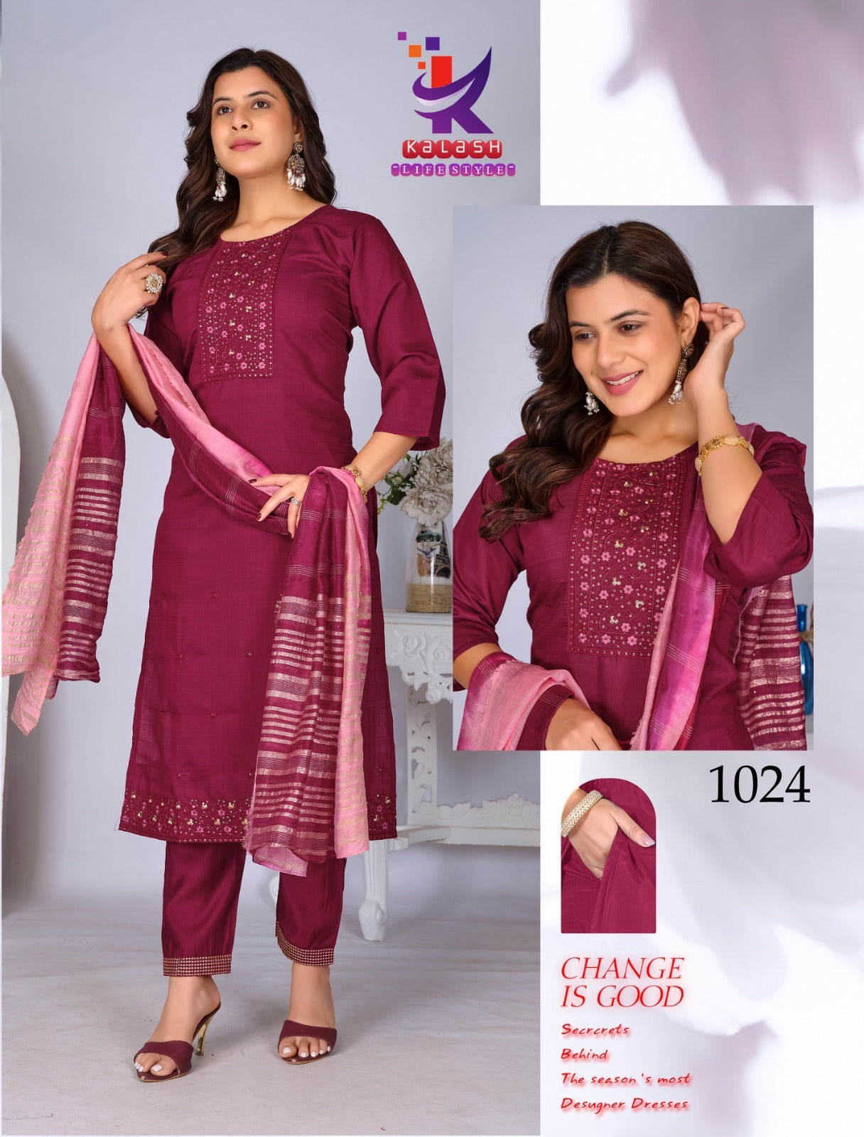 Pretty Collection Mlm Kalash Lifestyle Readymade Pant Style Suits Wholesale Price