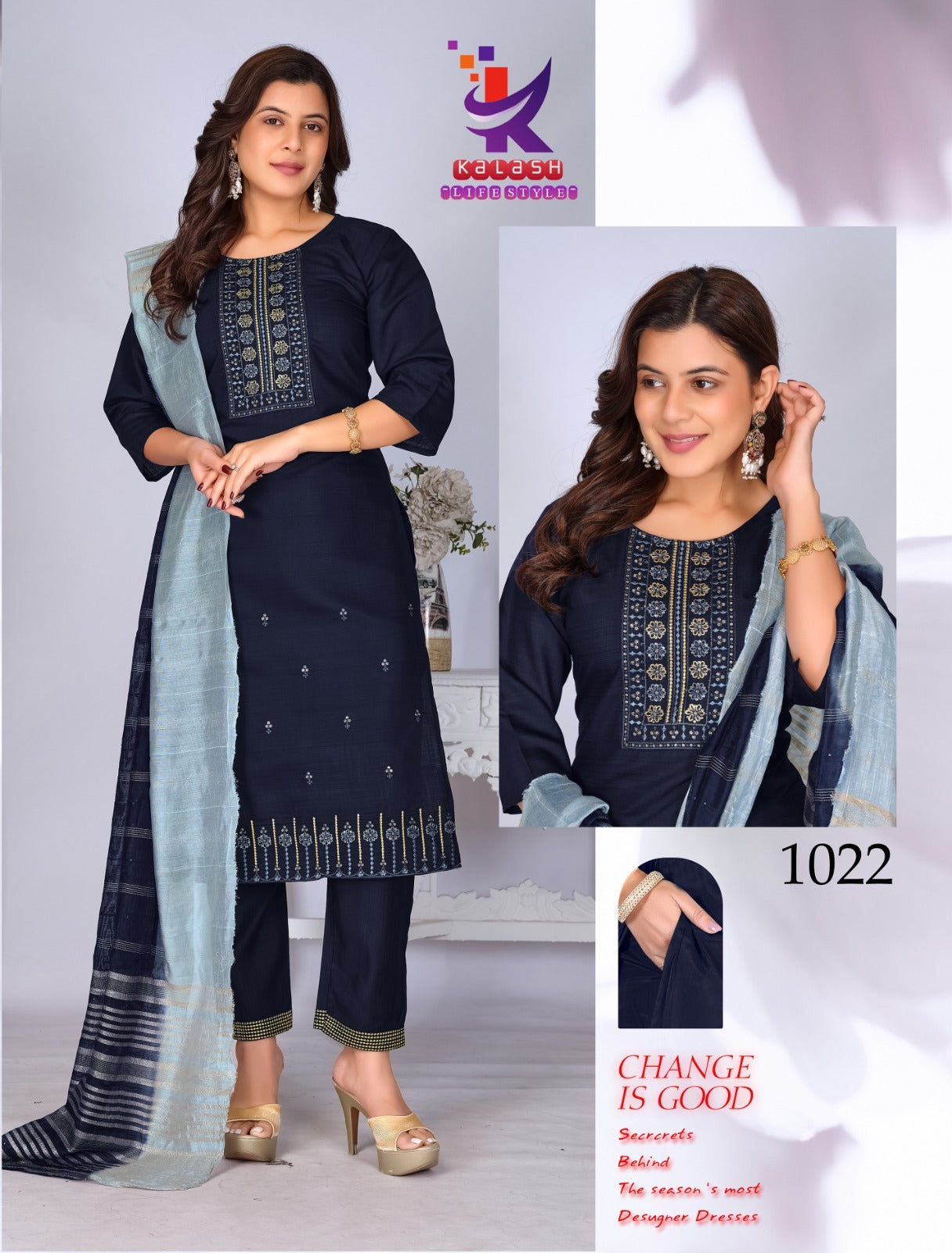 Pretty Collection Mlm Kalash Lifestyle Readymade Pant Style Suits Wholesale Price