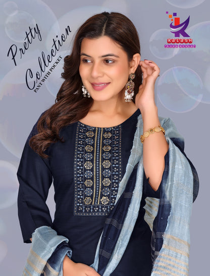 Pretty Collection Mlm Kalash Lifestyle Readymade Pant Style Suits Wholesale Price