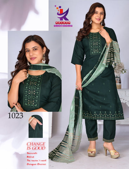 Pretty Collection Mlm Kalash Lifestyle Readymade Pant Style Suits Wholesale Price