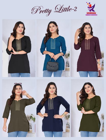 Pretty Little 2 Mlm Kalash Lifestyle Rayon 14Kg Short Kurtis Wholesaler