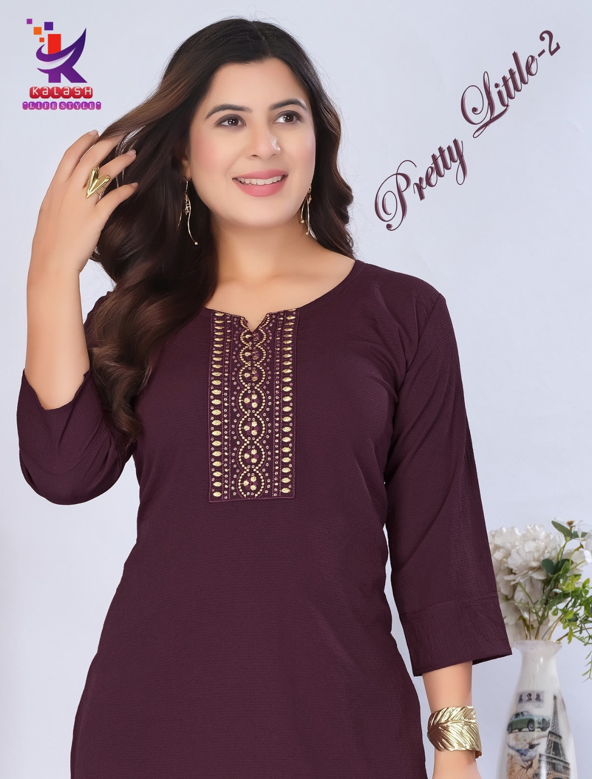 Pretty Little 2 Mlm Kalash Lifestyle Rayon 14Kg Short Kurtis Wholesaler