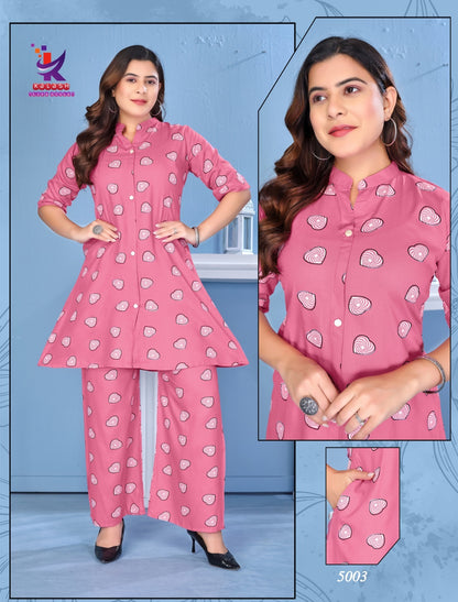 Pretty Shine Mlm Kalash Lifestyle Rayon 17Kg Co Ord Set Wholesale Price