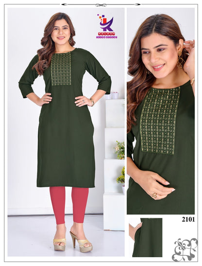 Pretty Vibes Mlm Kalash Lifestyle Rayon 22Kg Straight Cut Kurtis Manufacturer Ahmedabad