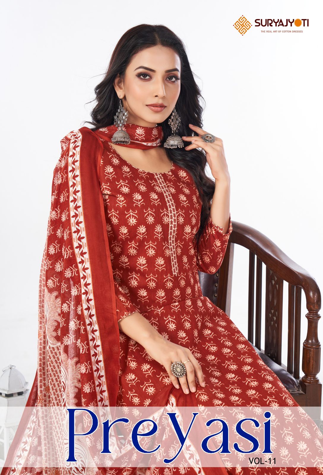 Preyasi Vol 11 Suryajyoti Cotton Readymade Pant Style Suits Wholesaler