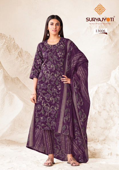 Preyasi Vol 13 The Taste Of Jaipur Suryajyoti Cotton Dress Material Wholesale