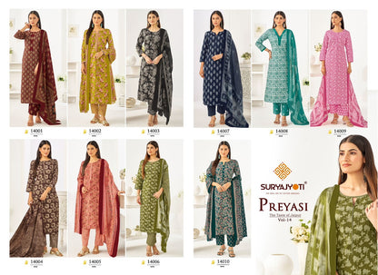 Preyasi Vol 14 Suryajyoti Cotton Dress Material Supplier India