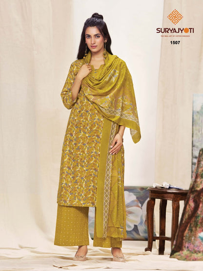 Preyasi Vol 15 Plazzo Special Suryajyoti Readymade Cotton Pant Suits Exporter Gujarat