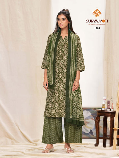 Preyasi Vol 15 Plazzo Special Suryajyoti Readymade Cotton Pant Suits Exporter Gujarat