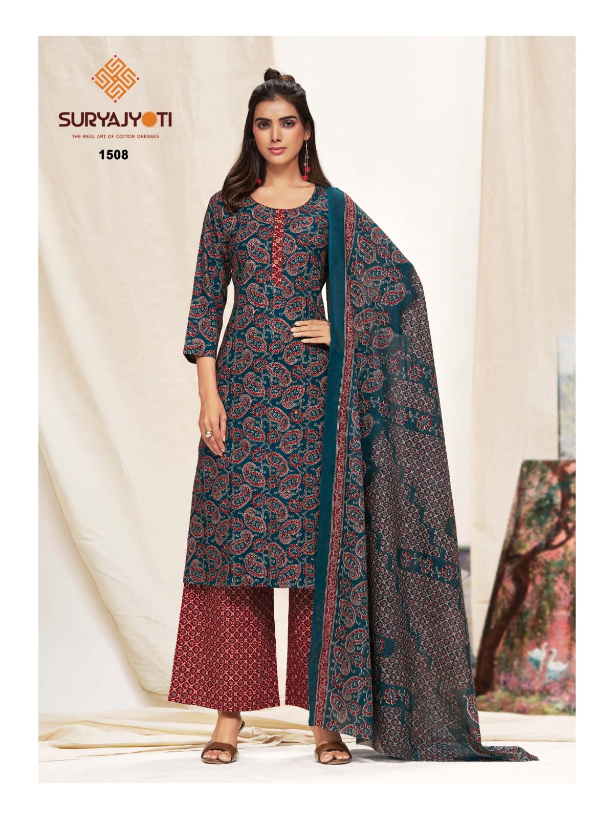 Preyasi Vol 15 Plazzo Special Suryajyoti Readymade Cotton Pant Suits Exporter Gujarat
