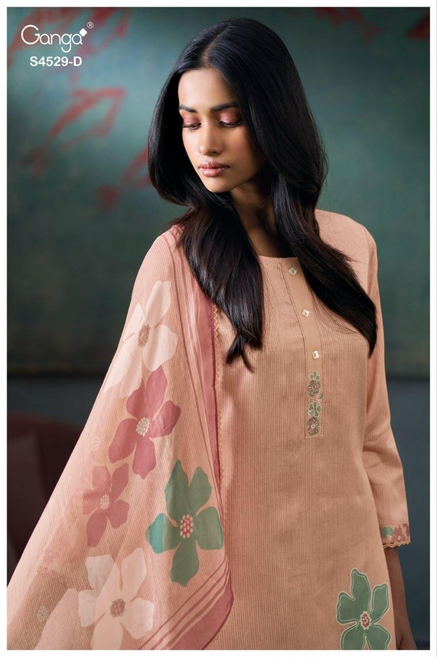Priarae S4529 Ganga Cotton Satin Plazzo Style Suits Wholesale