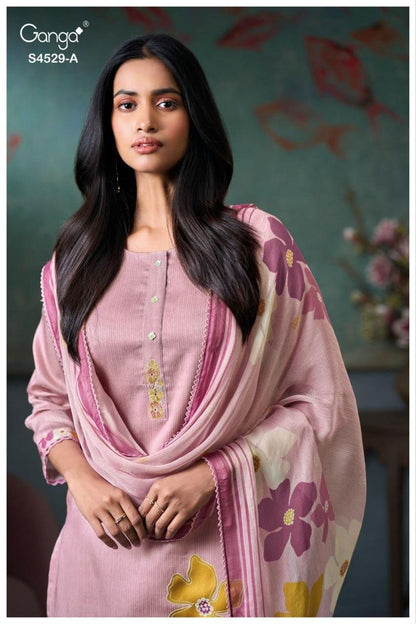 Priarae S4529 Ganga Cotton Satin Plazzo Style Suits Wholesale