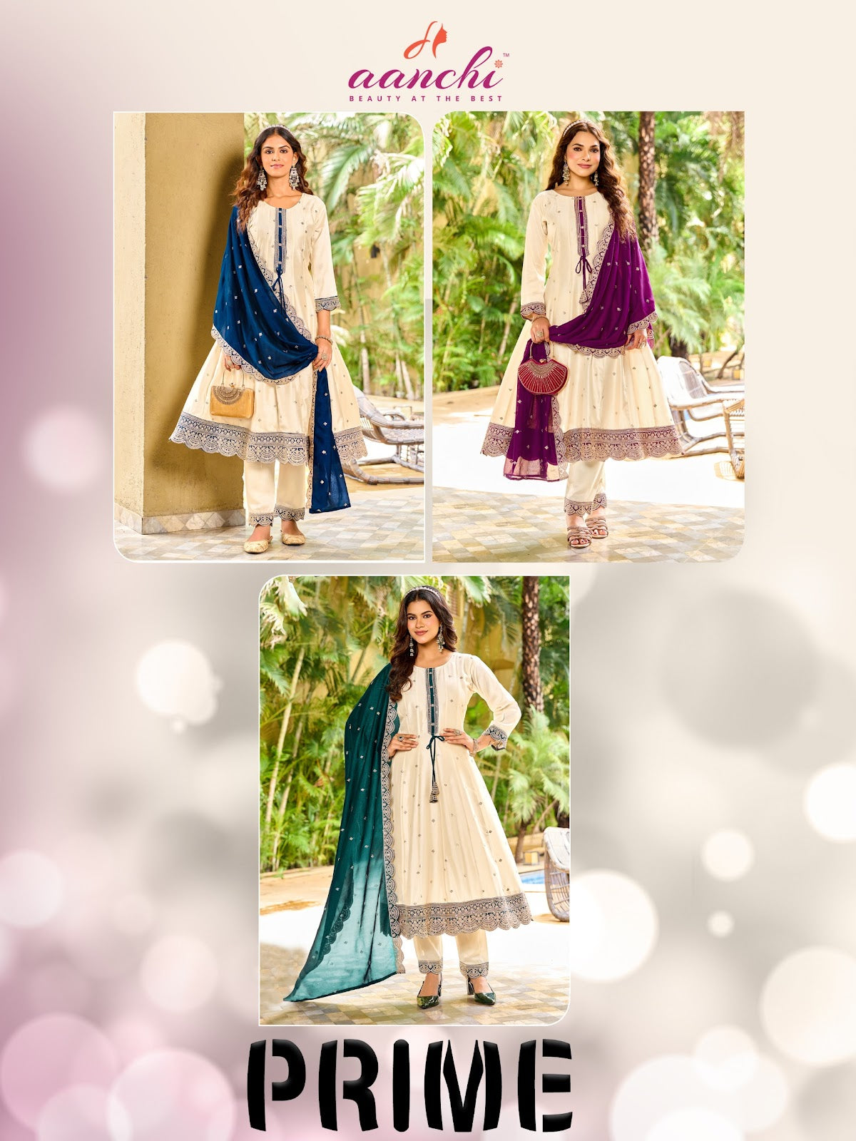 Prime Aanchi Vichitra Silk Readymade Anarkali Suits Wholesale Price