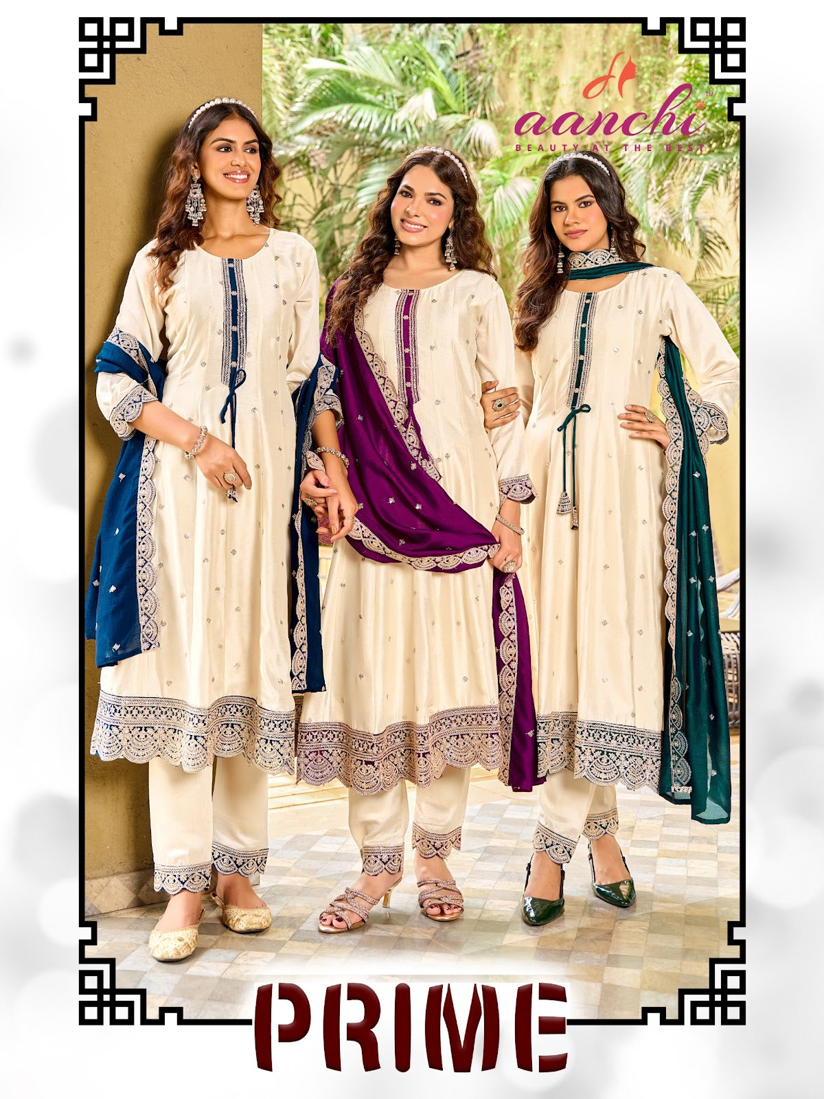 Prime Aanchi Vichitra Silk Readymade Anarkali Suits Wholesale Price