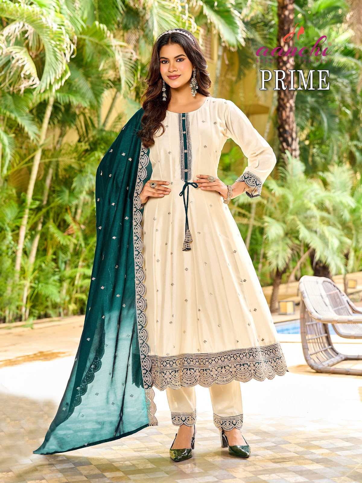 Prime Aanchi Vichitra Silk Readymade Anarkali Suits Wholesale Price
