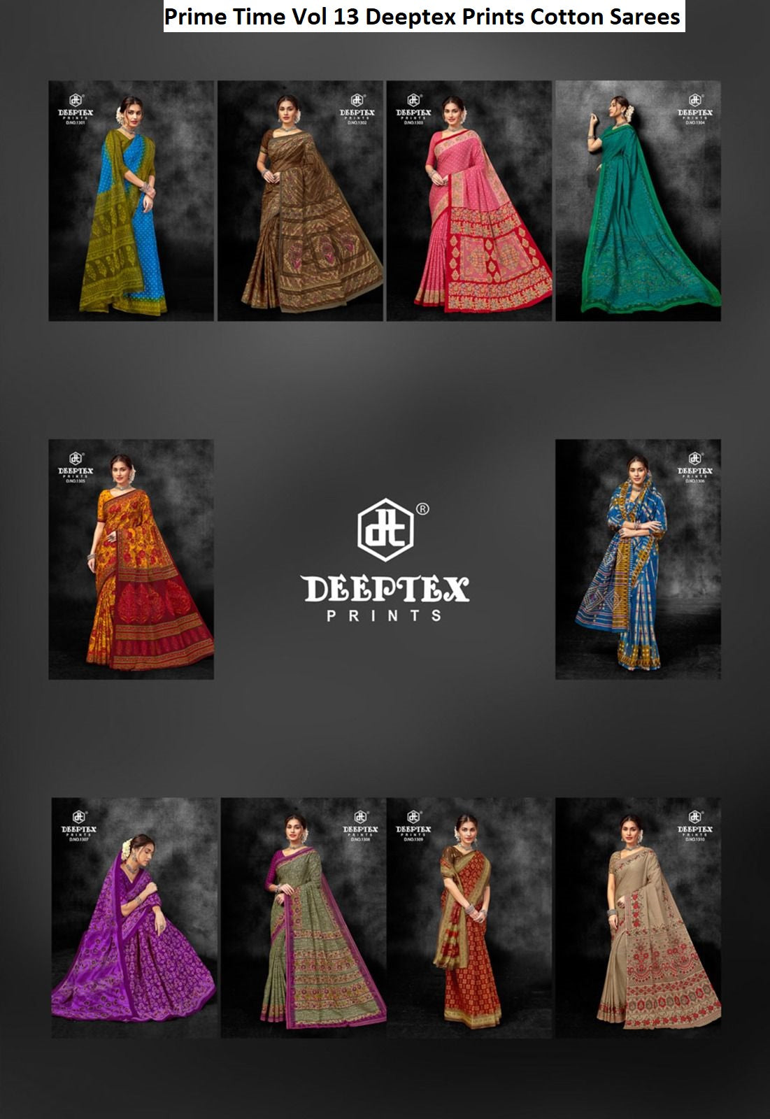 Prime Time Vol 13 Deeptex Prints Cotton Sarees Wholesale