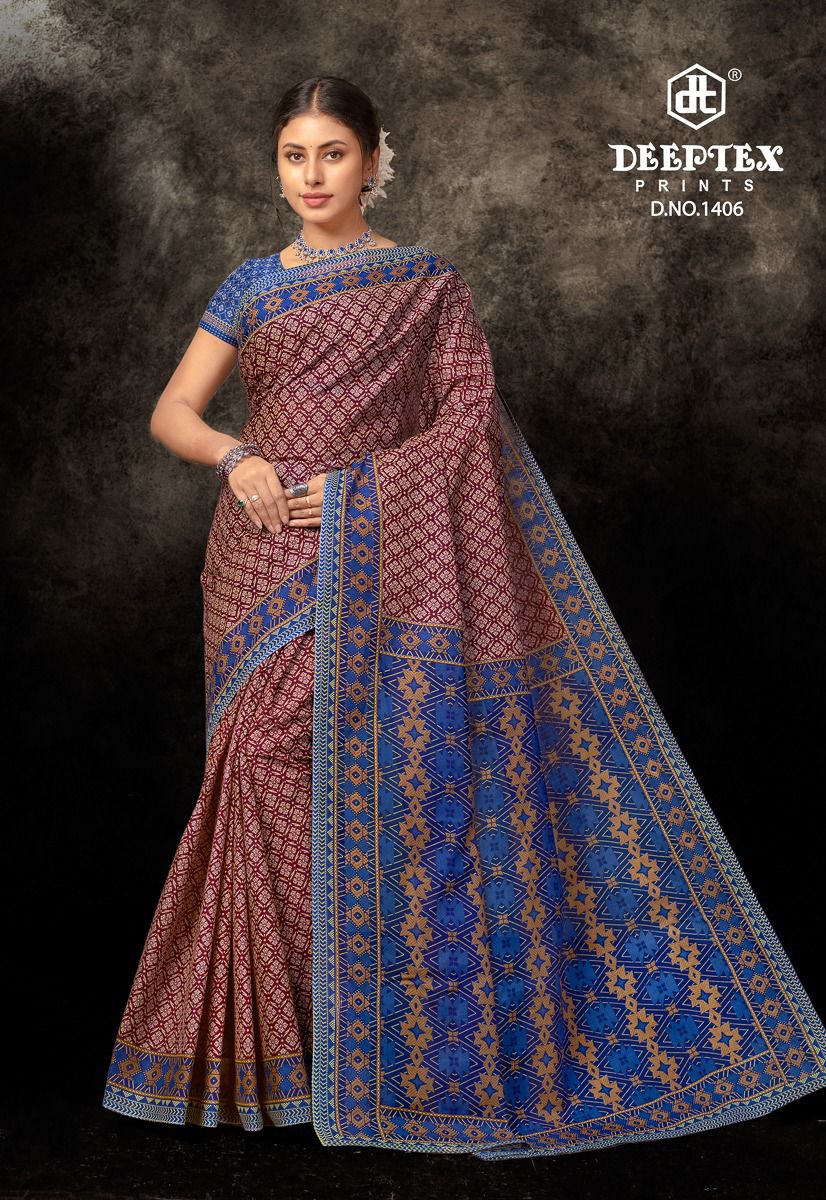 Prime Time Vol 14 Deeptex Prints Cotton Sarees Wholesale