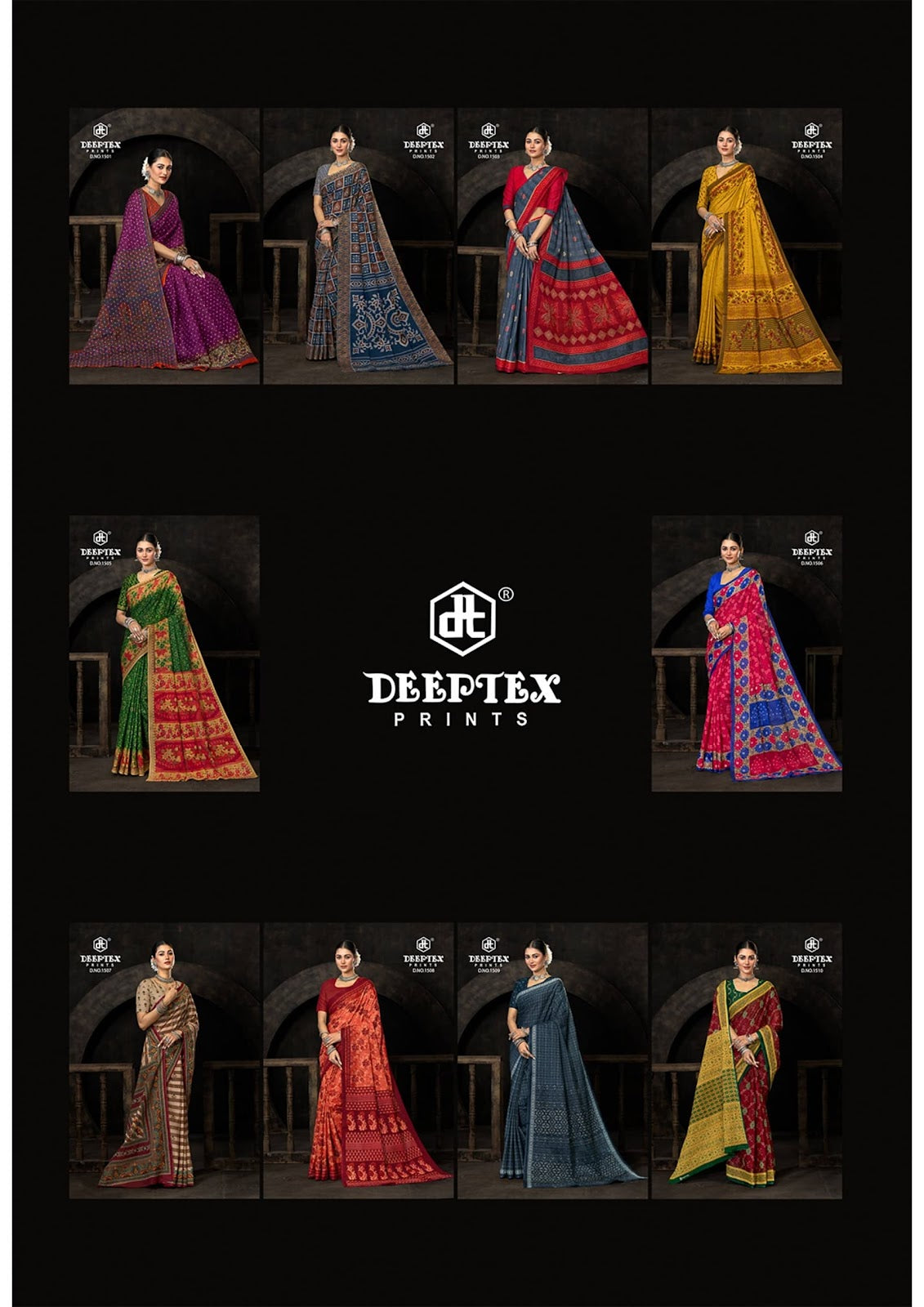 Prime Time Vol 15 Deeptex Prints Cotton Sarees Manufacturer Ahmedabad