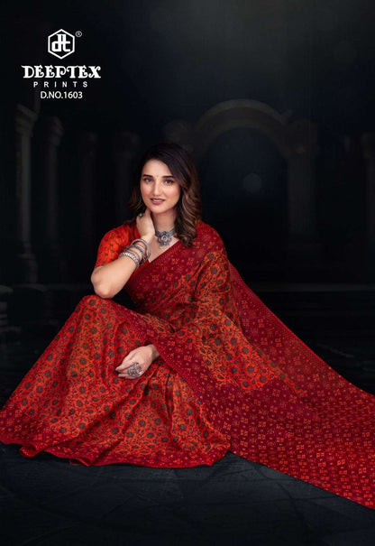 Prime Time Vol 16 Deeptex Prints Cotton Sarees Exporter Gujarat