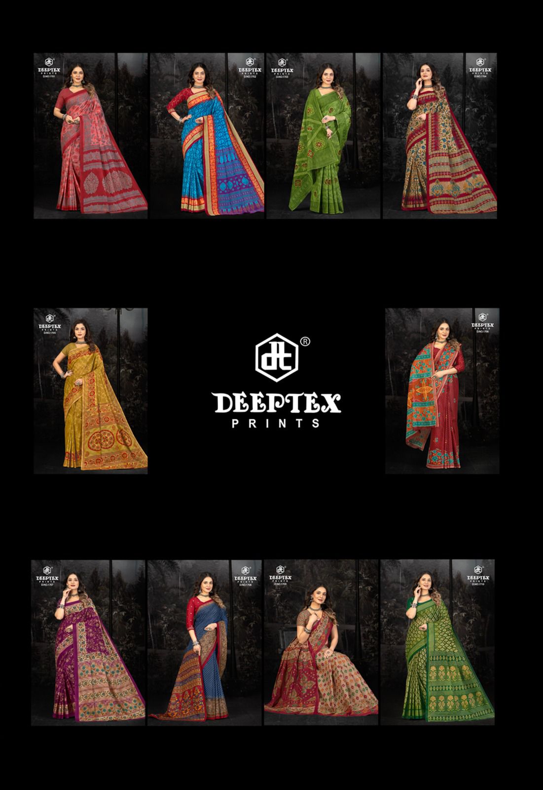 Prime Time Vol 17 Deeptex Prints Cotton Sarees Manufacturer