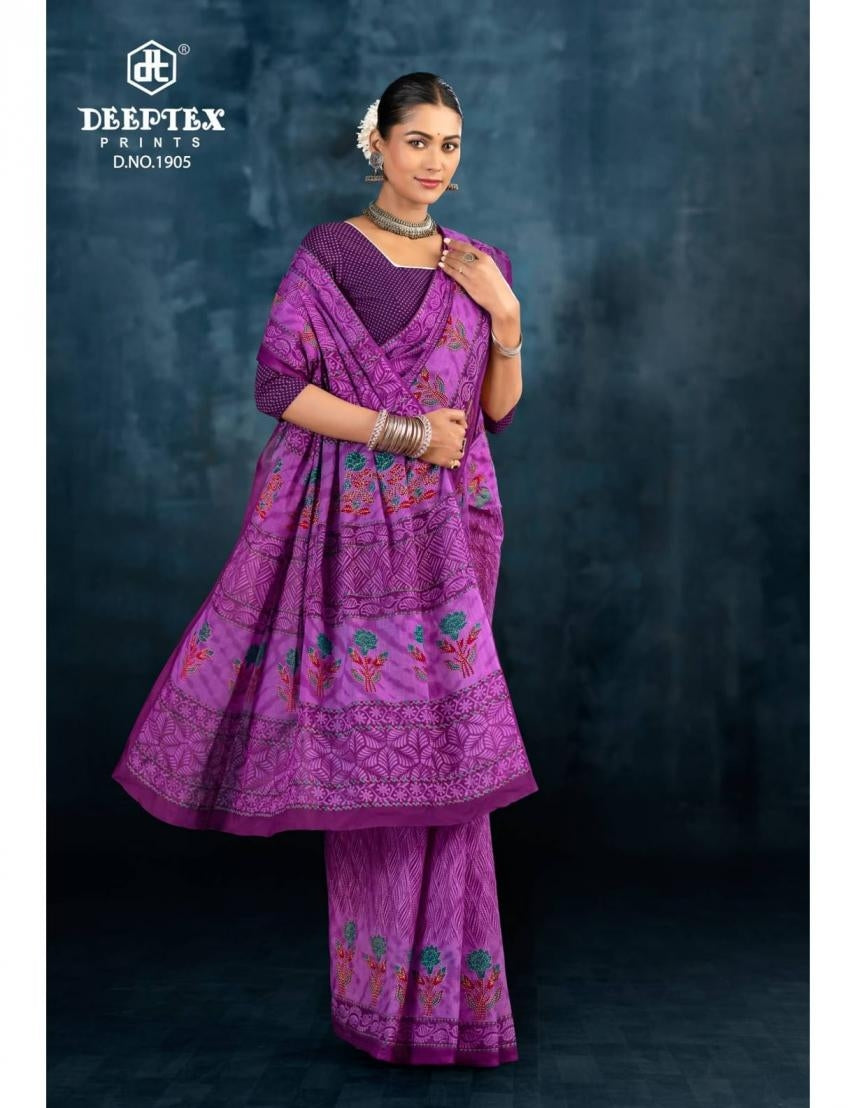 Prime Time Vol 19 Deeptex Prints Cotton Sarees Manufacturer Gujarat