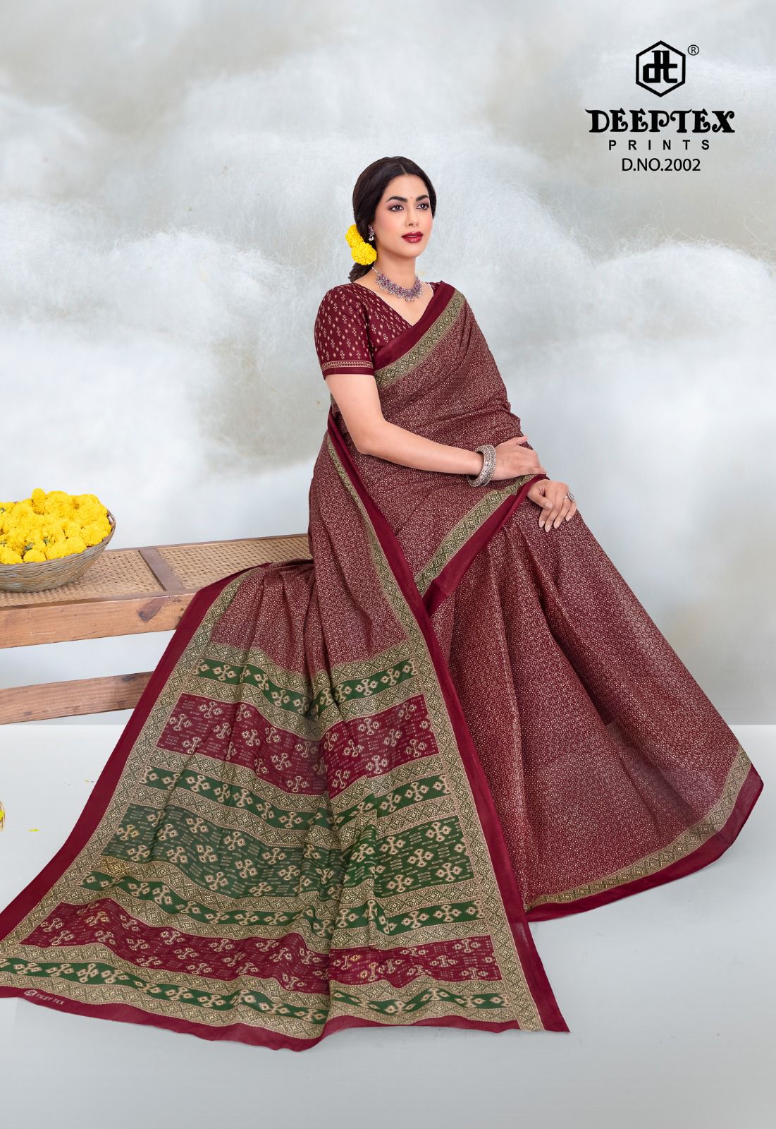 Prime Time Vol 20 Deeptex Prints Cotton Sarees Supplier Gujarat