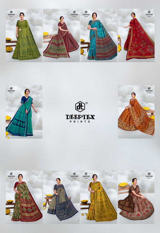 Prime Time Vol 20 Deeptex Prints Cotton Sarees Supplier Gujarat