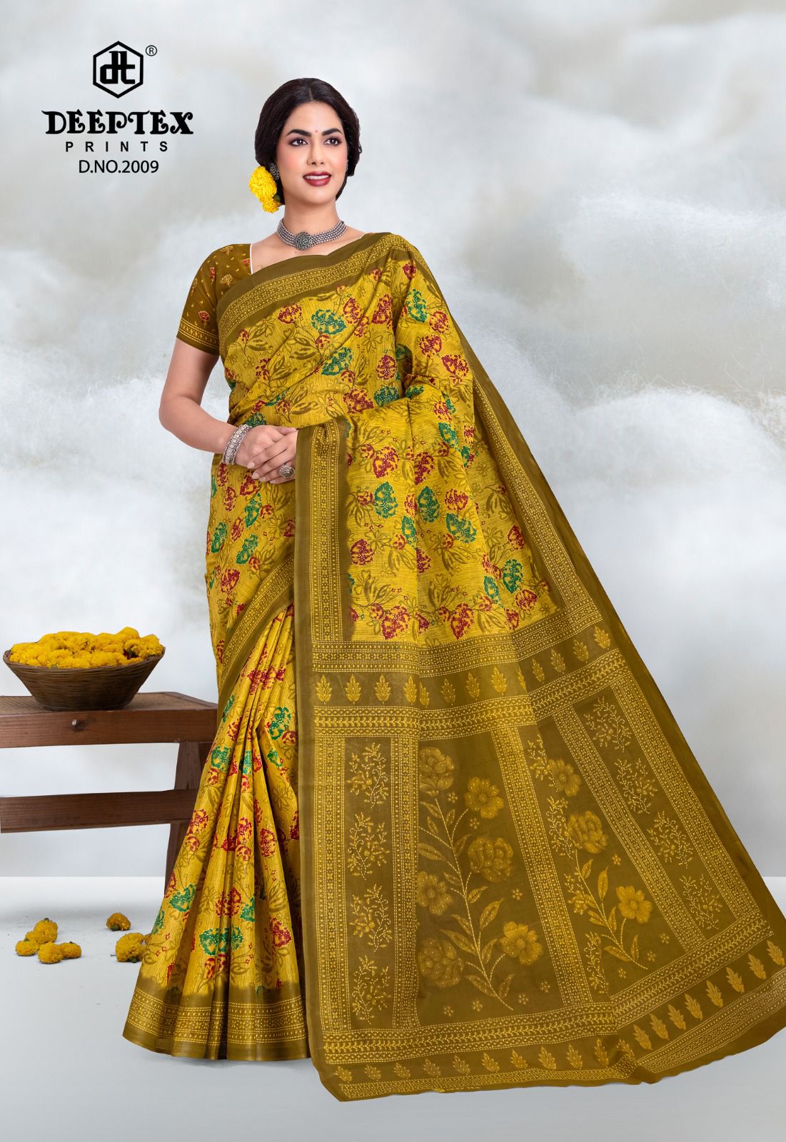Prime Time Vol 20 Deeptex Prints Cotton Sarees Supplier Gujarat