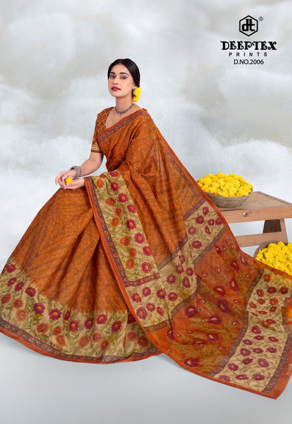 Prime Time Vol 20 Deeptex Prints Cotton Sarees Supplier Gujarat